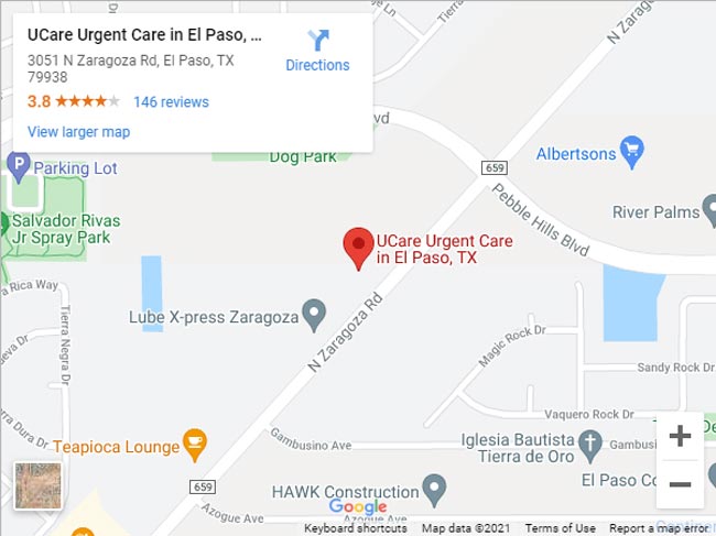 Welcome to UCare Urgent Care in El Paso, TX on North Zaragoza Rd