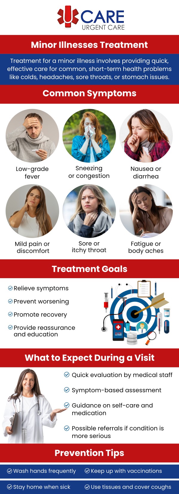 If you’re suffering from an Illness and need immediate care, visit UCare Urgent Care and Walk-In Clinic. We offer walk-in urgent care services every day of the week during flexible hours and for patients of all ages. For more information, contact us today! We are a walk-in clinic located at Horizon City TX, on North Zaragoza Rd. in El Paso TX, and on Lee Trevino Dr. in El Paso TX. If you’re suffering from an Illness and need immediate care, visit UCare Urgent Care and Walk-In Clinic. We offer walk-in urgent care services every day of the week during flexible hours and for patients of all ages. For more information, contact us today! We are a walk-in clinic located at Horizon City TX, on North Zaragoza Rd. in El Paso TX, and on Lee Trevino Dr. in El Paso TX.