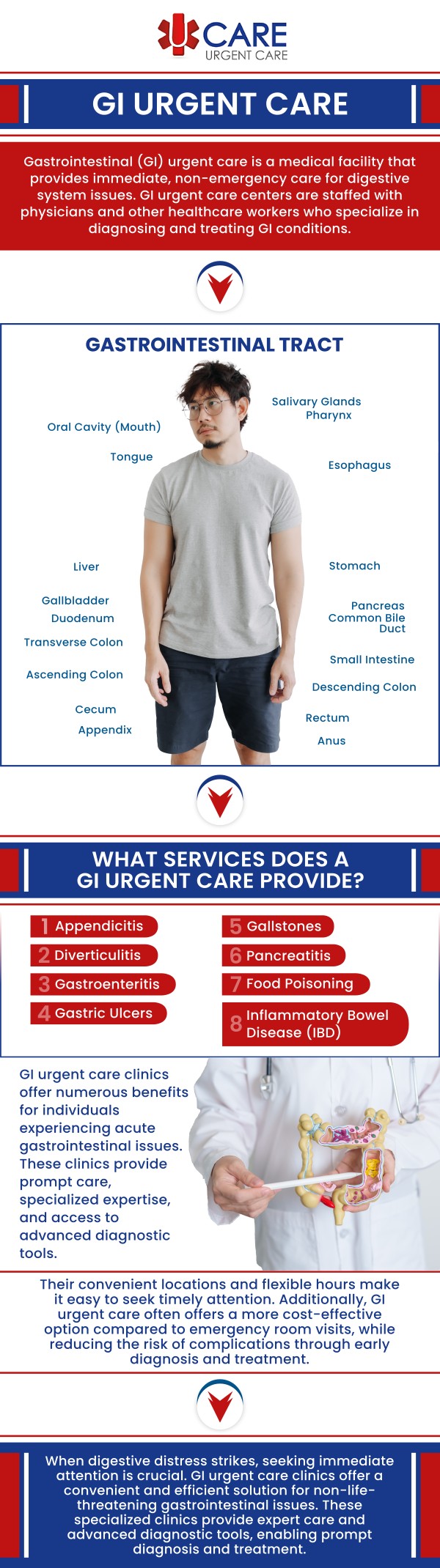 Digestive health concerns such as stomach pain, nausea, vomiting, diarrhea, food poisoning symptoms, and dehydration can require timely medical attention. At UCare Urgent Care and Walk-In Clinic, our dedicated team provides convenient GI urgent care services to evaluate digestive symptoms and help patients receive appropriate care. We focus on understanding your symptoms, assessing your condition, and providing guidance to support your recovery. For more information, contact us or book an appointment online. We are conveniently located at 13472 Eastlake Blvd, Horizon City, TX 79928. Digestive health concerns such as stomach pain, nausea, vomiting, diarrhea, food poisoning symptoms, and dehydration can require timely medical attention. At UCare Urgent Care and Walk-In Clinic, our dedicated team provides convenient GI urgent care services to evaluate digestive symptoms and help patients receive appropriate care. We focus on understanding your symptoms, assessing your condition, and providing guidance to support your recovery. For more information, contact us or book an appointment online. We are conveniently located at 13472 Eastlake Blvd, Horizon City, TX 79928.
